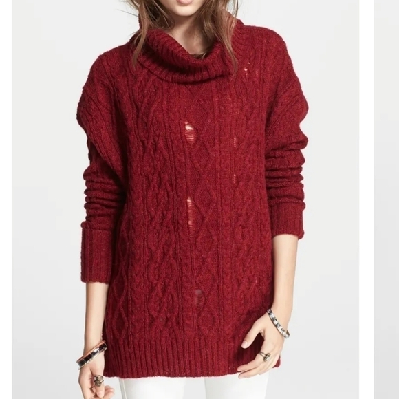 FREE PEOPLE Complex Cable Knit Pullover sweater - Picture 1 of 7